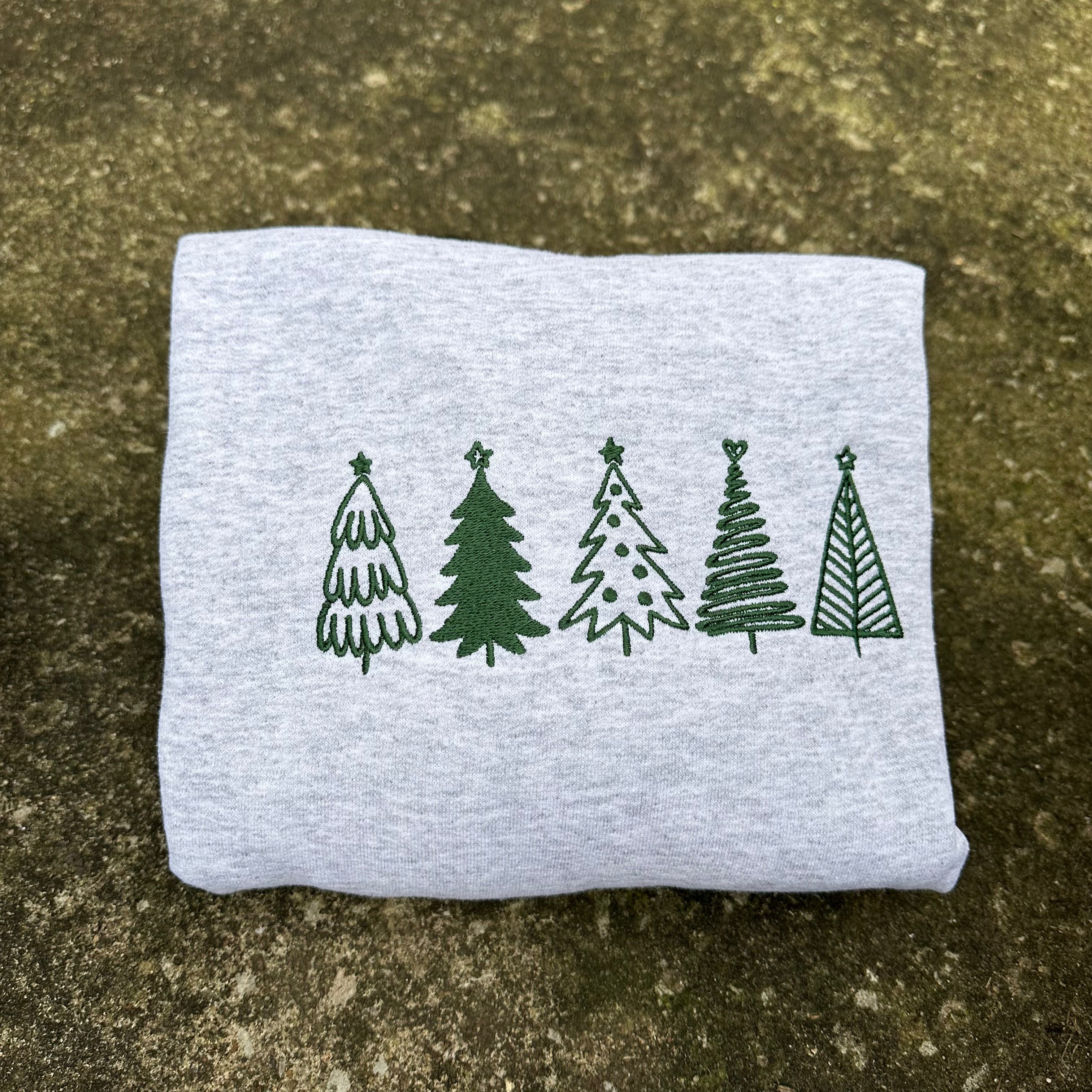 Embroidered Trees Crewneck
