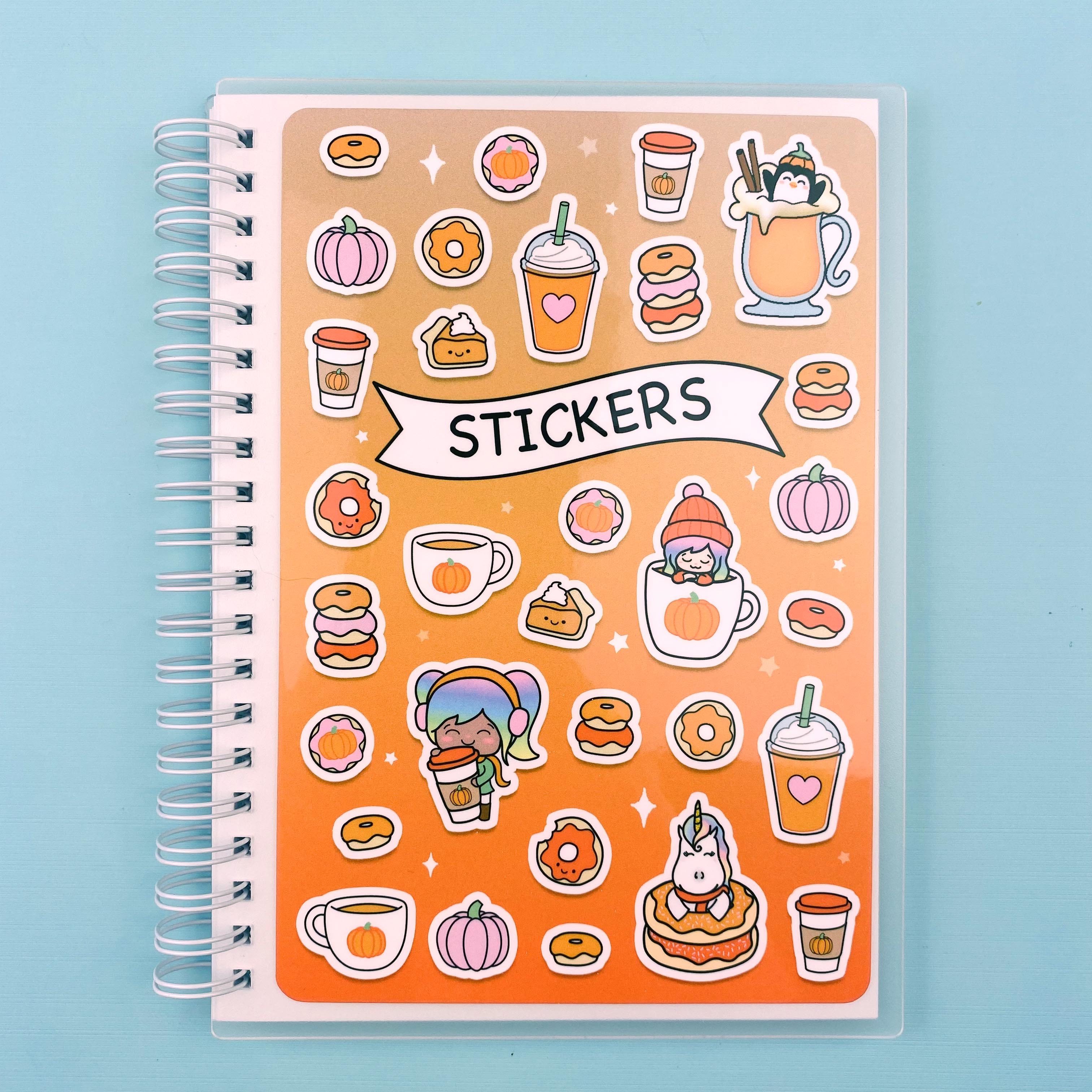 Pumpkin Spice Sticker Collage Reusable Sticker Book