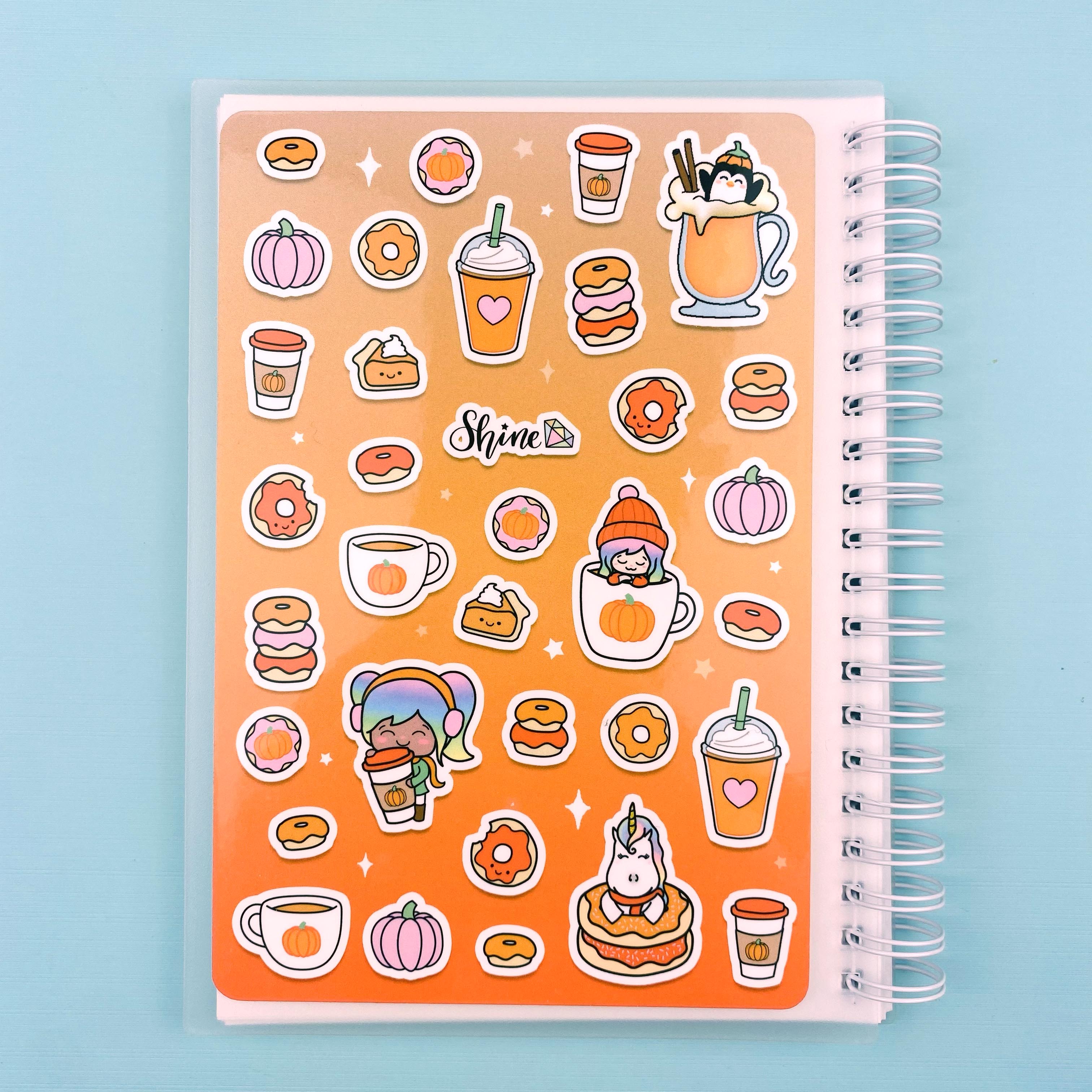 Pumpkin Spice Sticker Collage Reusable Sticker Book