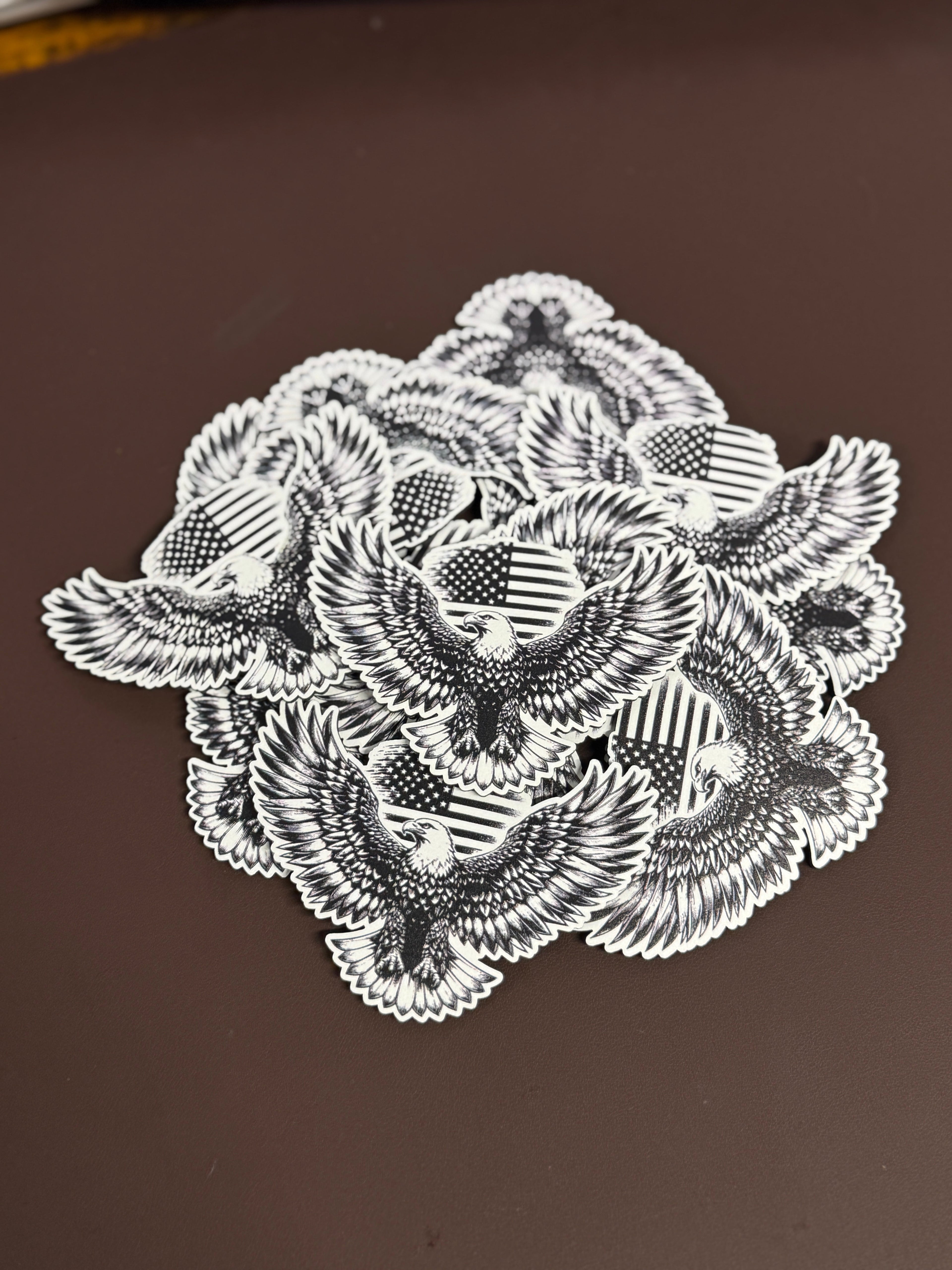 Eagle - Black & White UV Printed Patches