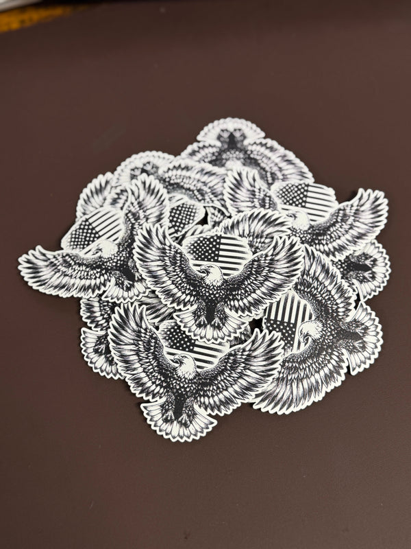 Eagle - Black & White UV Printed Patches