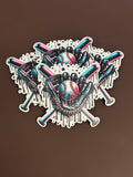 Neon Baseball Glove UV Printed Patch