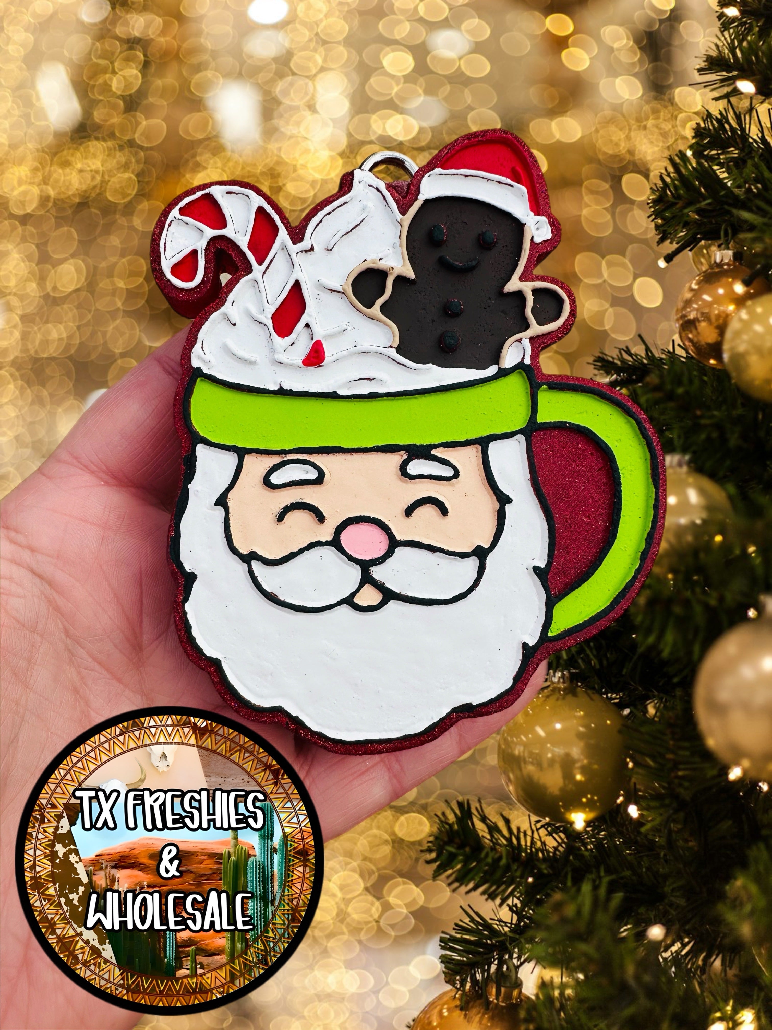 CHRISTMAS WINTER PAINTED CAR FRESHIE (YOU CHOOSE DESIGN)