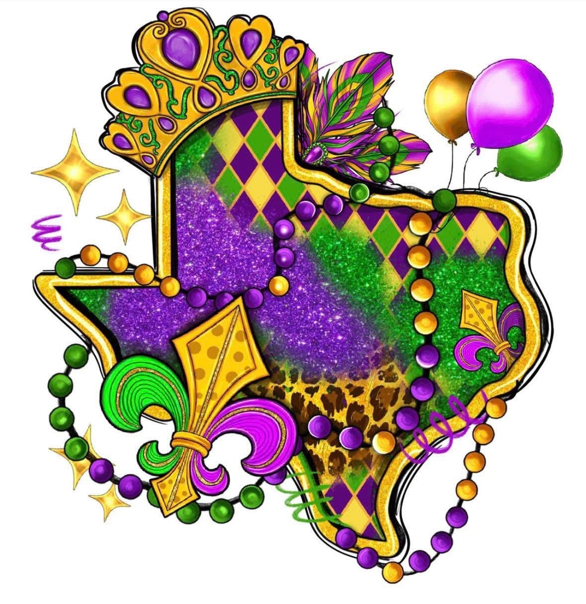 MARDI GRAS CAR FRESHIE CARD STOCK (CHOOSE IMAGE)