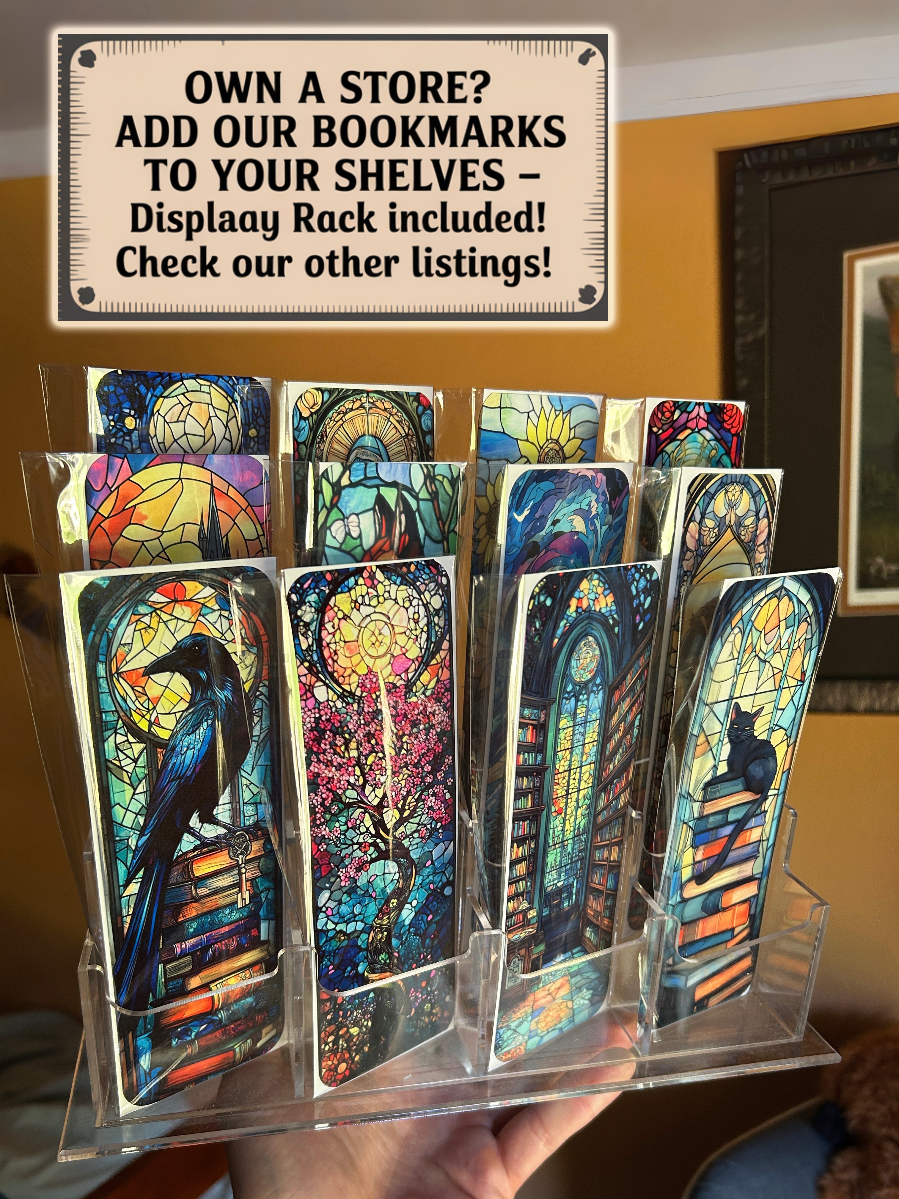 Stained Glass Phoenix Bookmark – Fiery Rebirth Renewal, Mythical Bird Art, Unique Gift for Book Lovers & Fantasy Fans