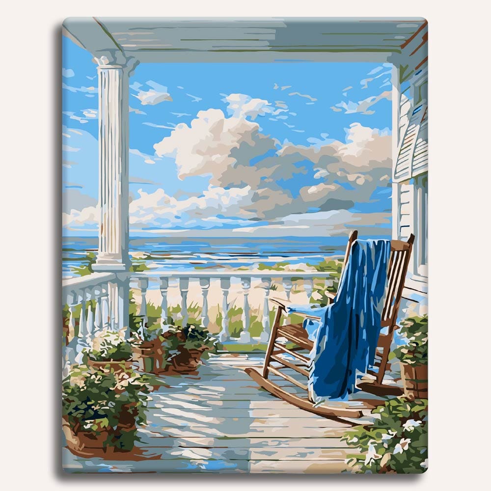 Beach House View - Paint By Numbers Kit