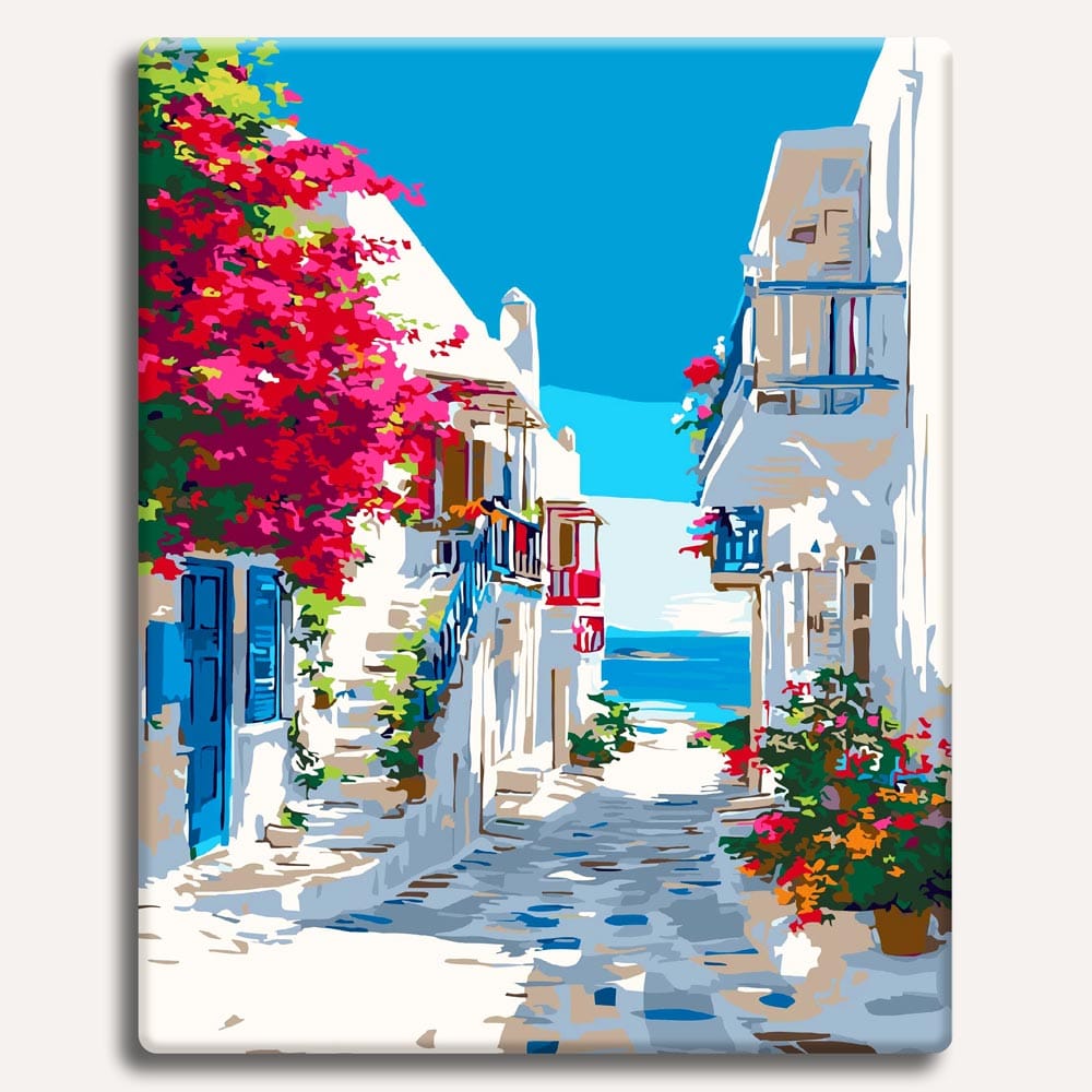 Santorini Sea View - Paint By Numbers Kit
