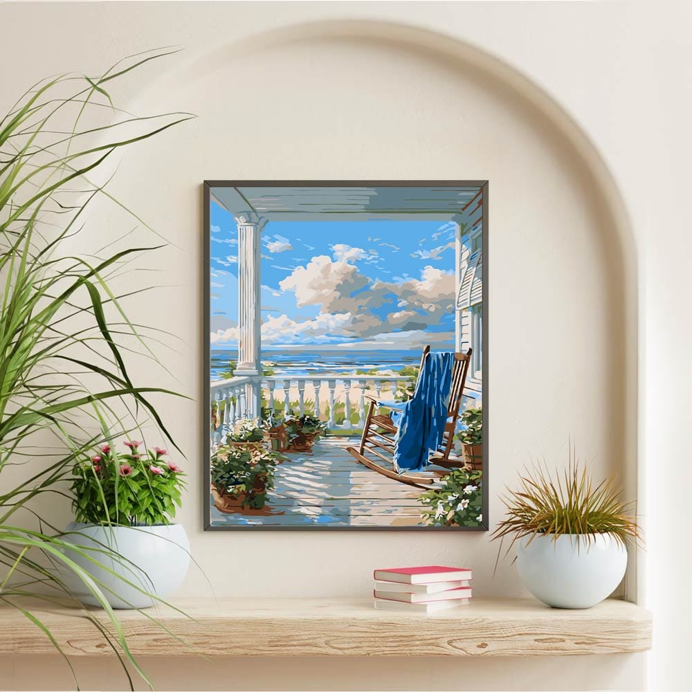 Beach House View - Paint By Numbers Kit