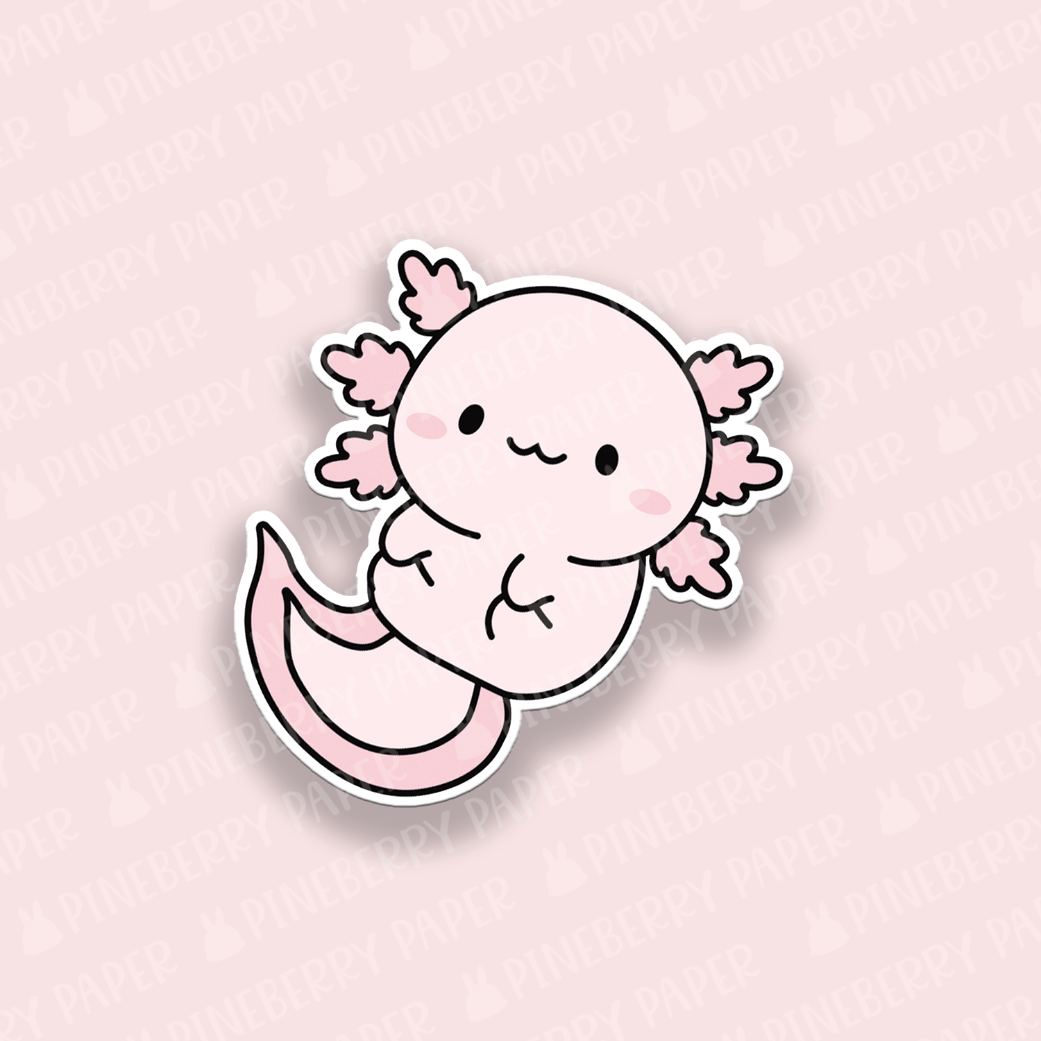 Pink Axolotl Vinyl Sticker