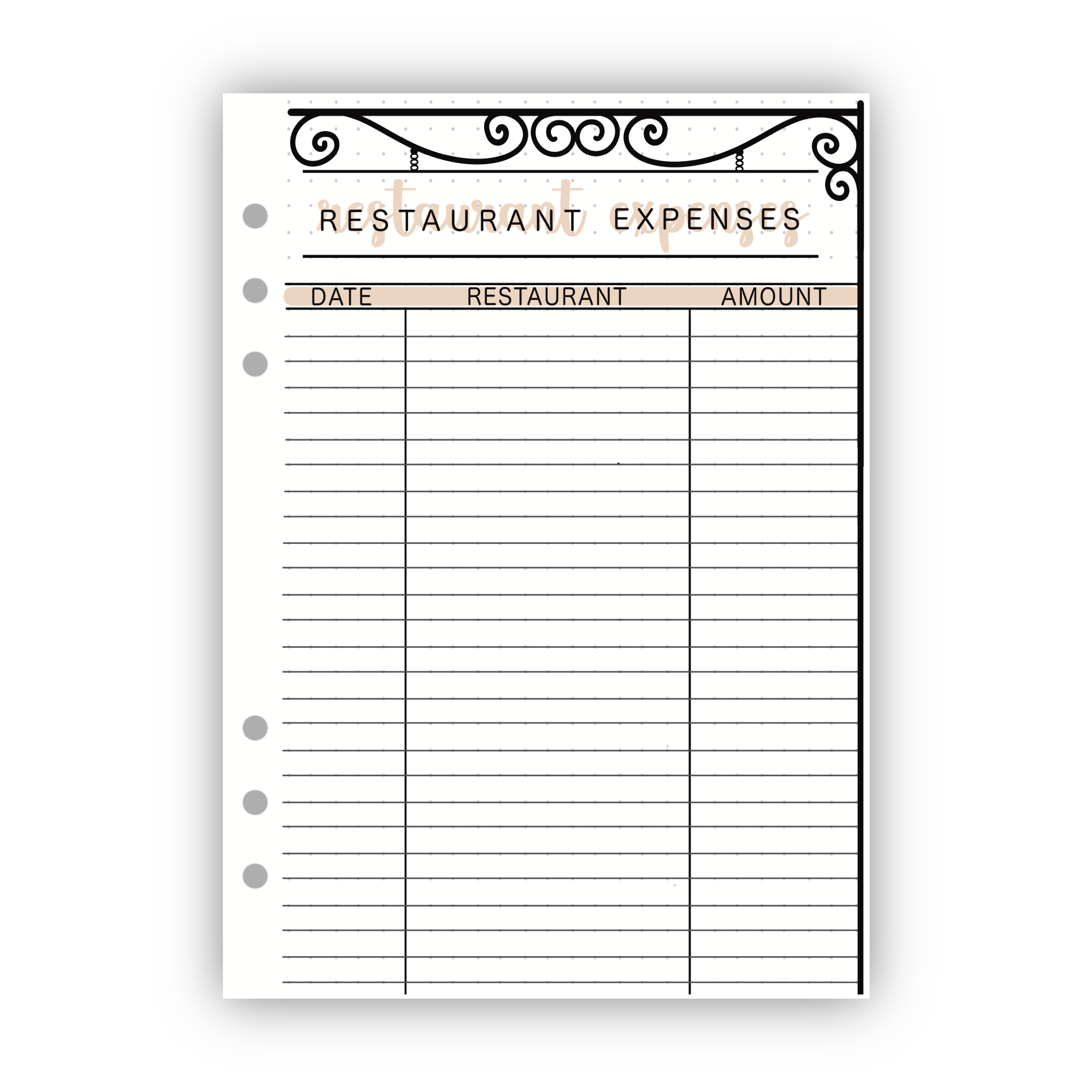 Restaurant Expenses Tracker