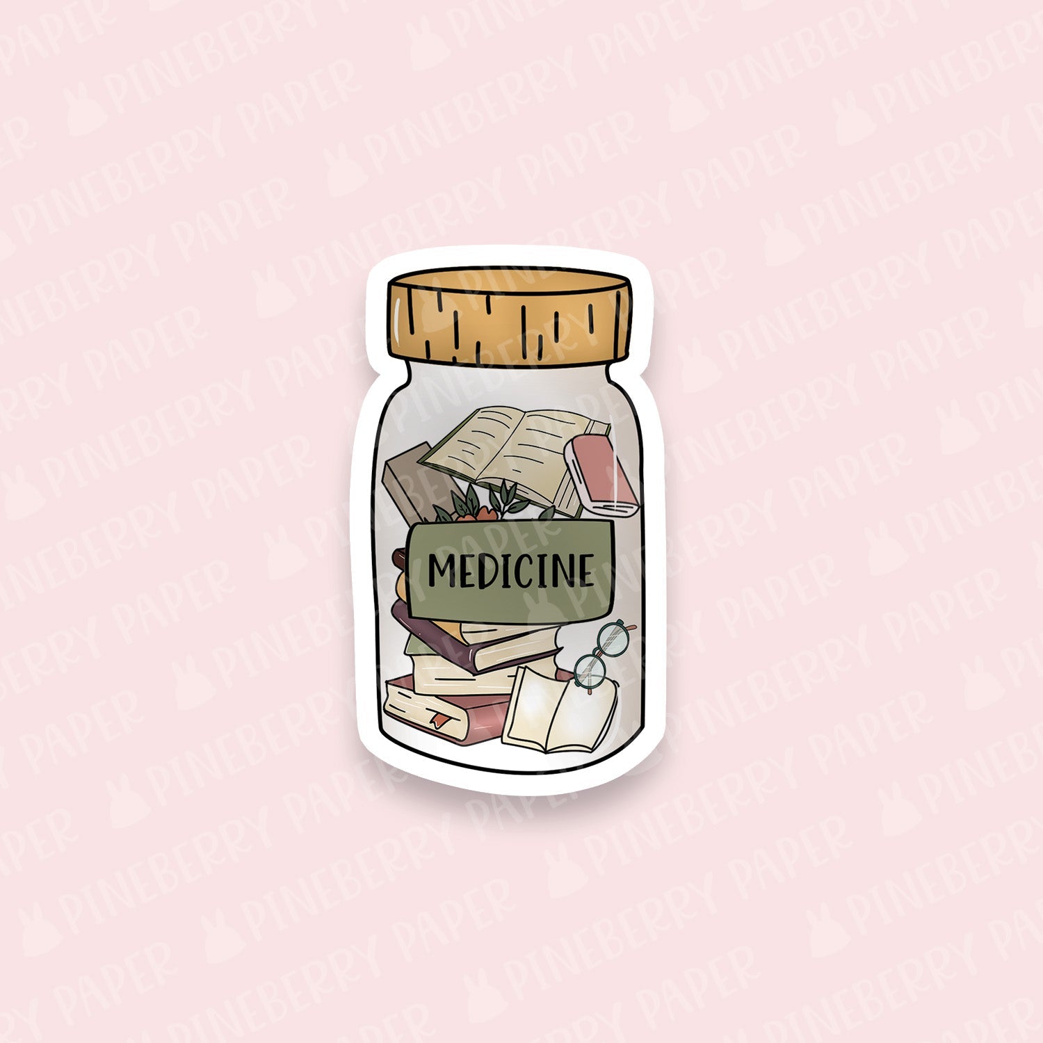 Books Are Medicine Vinyl Sticker