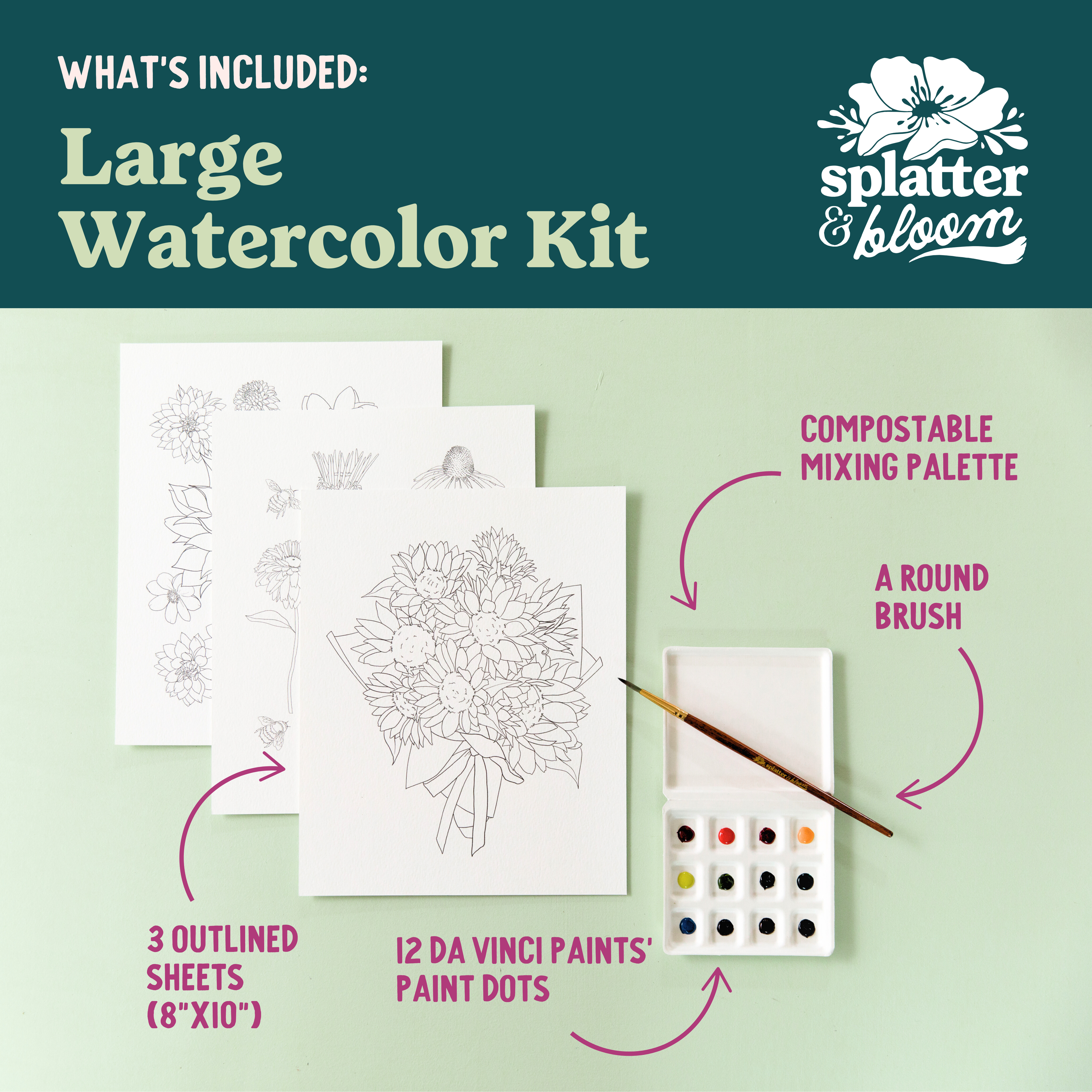 Plant Zen Watercolor Painting Kit - (Large)