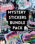 Mystery Unhinged Cute Sticker Pack – Funny Glitter Aesthetic Vinyl Stickers with Sass and Chaos for Laptops, and Water Bottles