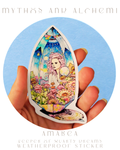 Keeper of Quartz Dreams 4" Weatherproof Vinyl Sticker - Fantasy Crystal Art