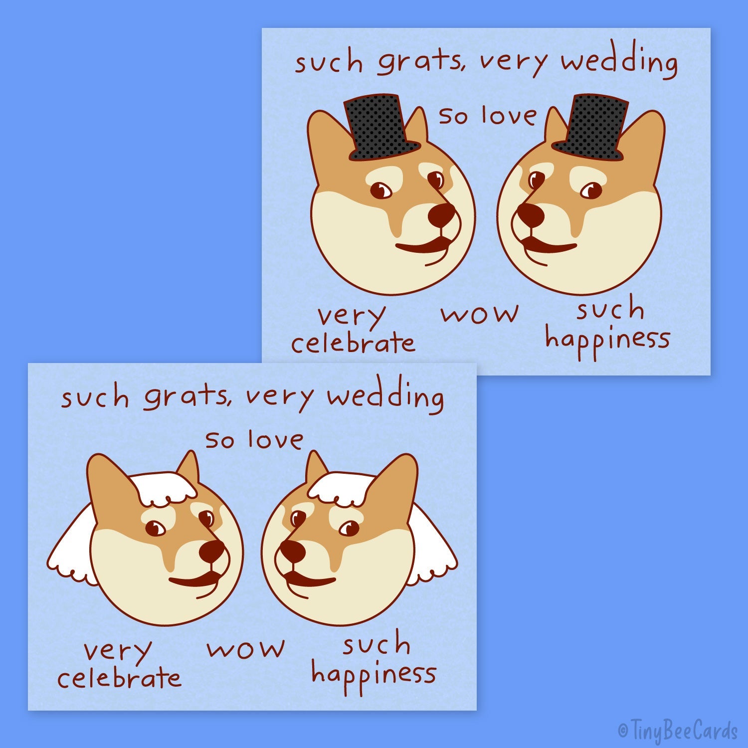 Funny Wedding Card Doge "Such Grats, Very Wedding"