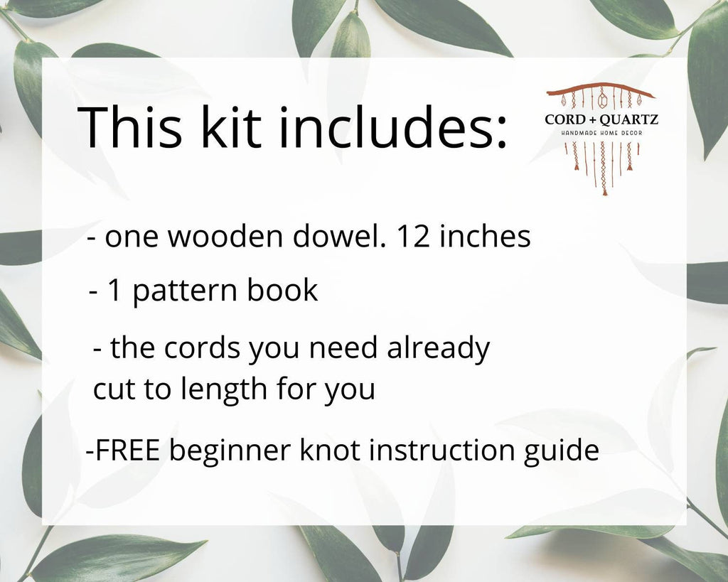 Beginner DIY Macrame craft kit. Macrame wall hanging kit, Craft kits for adults and kids. DIY boho wall decor. Macrame tutorial kit