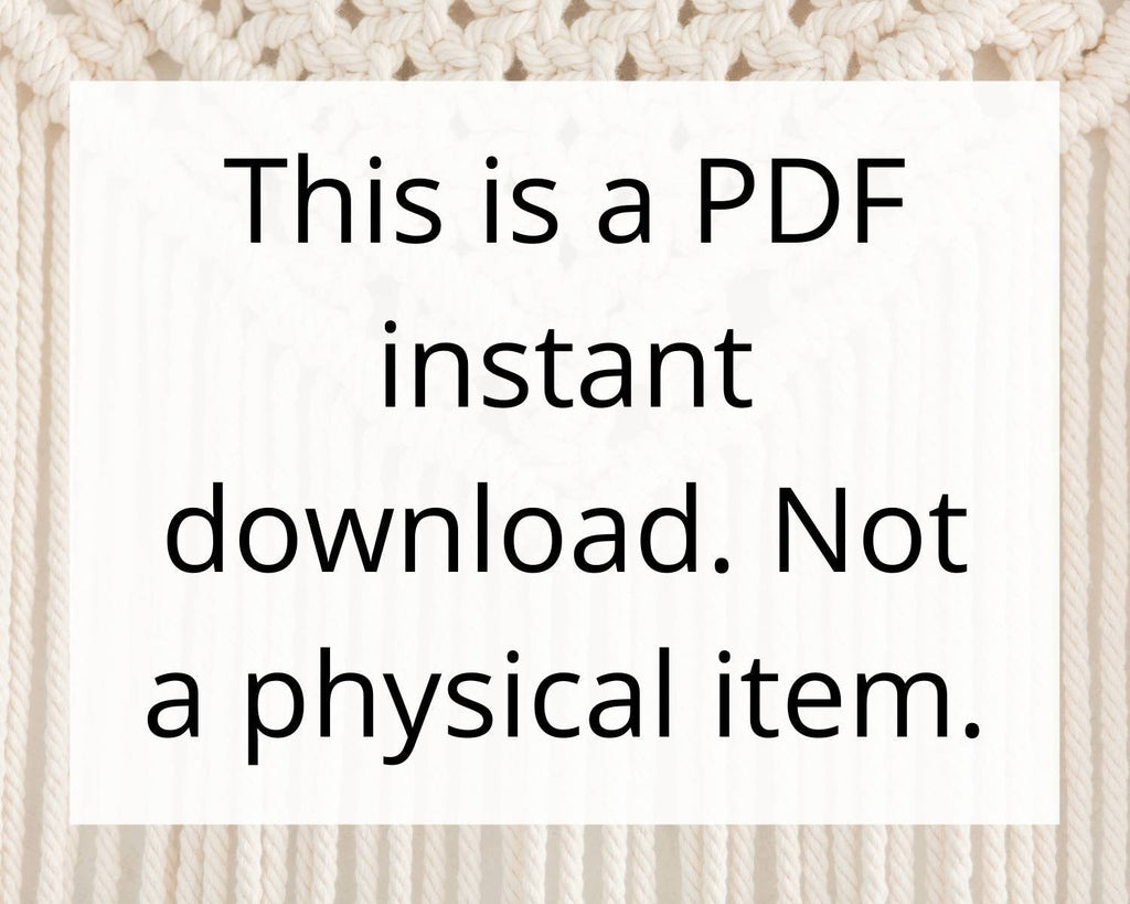 Beginner macrame wall hanging pdf pattern. Digital download