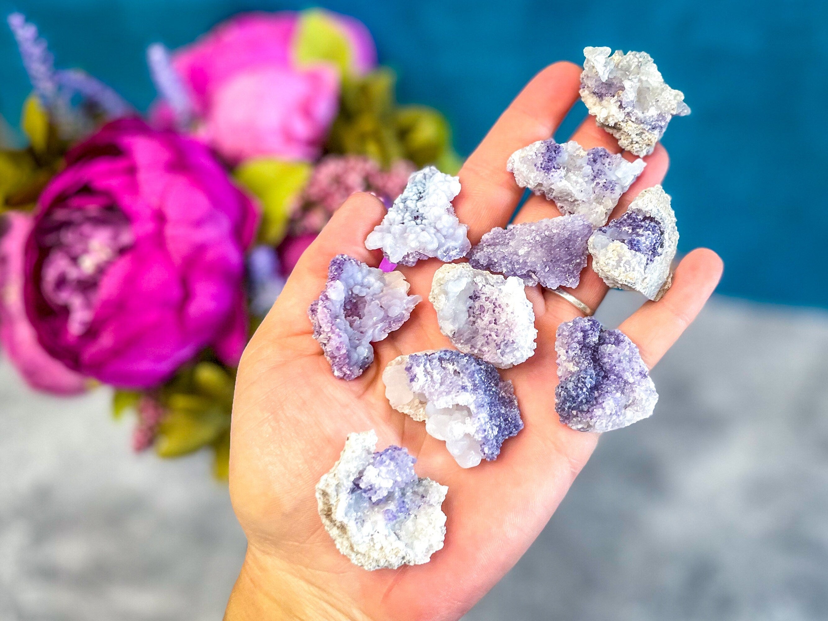 Small Chalcedony & Fluorite Geode, Fluorescent Minerals