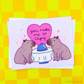Capybara Anniversary and Love Card "You Make Me So Capy"