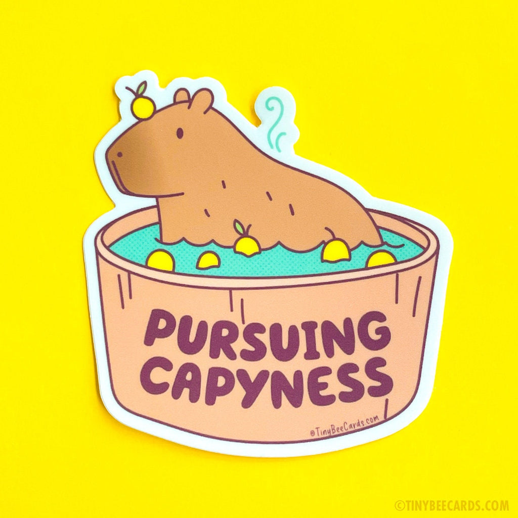 Capybara in Yuzu Spa Vinyl Sticker - Pursuing Capyness