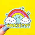 Anxiety! Rainbow Funny Mental Health Vinyl Sticker