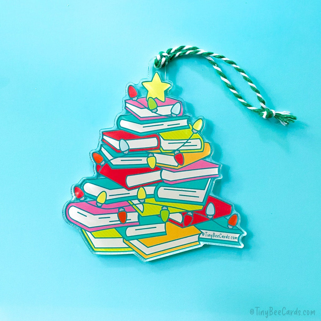 Bookmas Book Lover Christmas Tree Acrylic Ornament