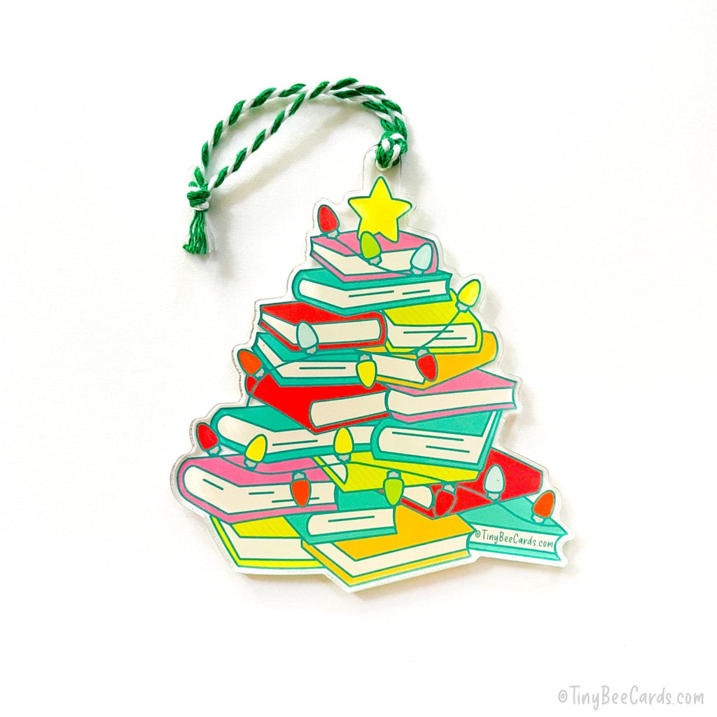 Bookmas Book Lover Christmas Tree Acrylic Ornament
