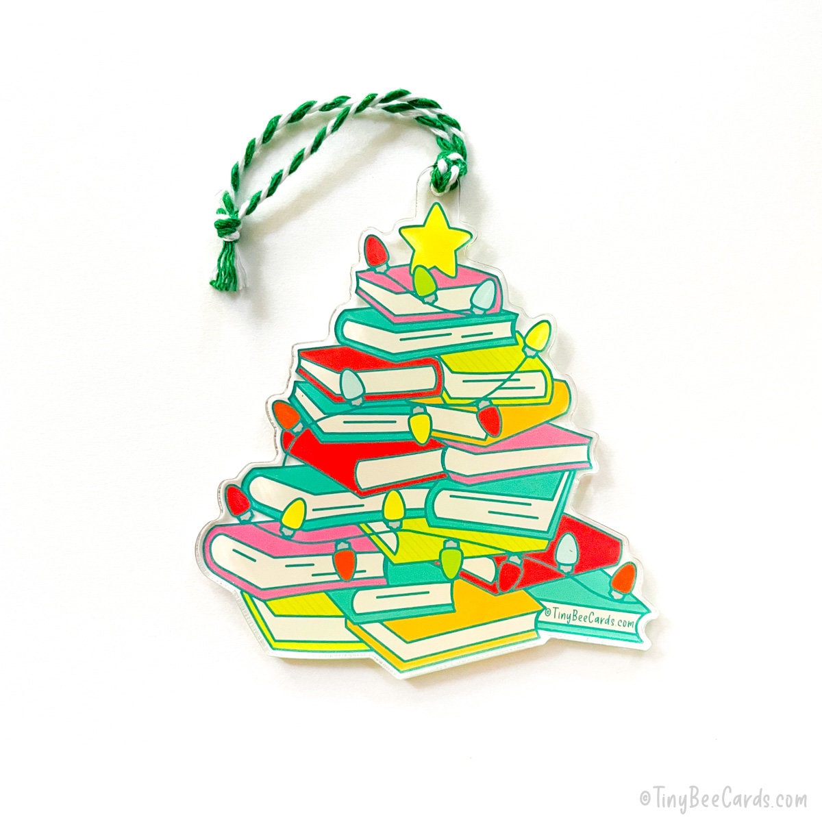 Bookmas Book Lover Christmas Tree Acrylic Ornament