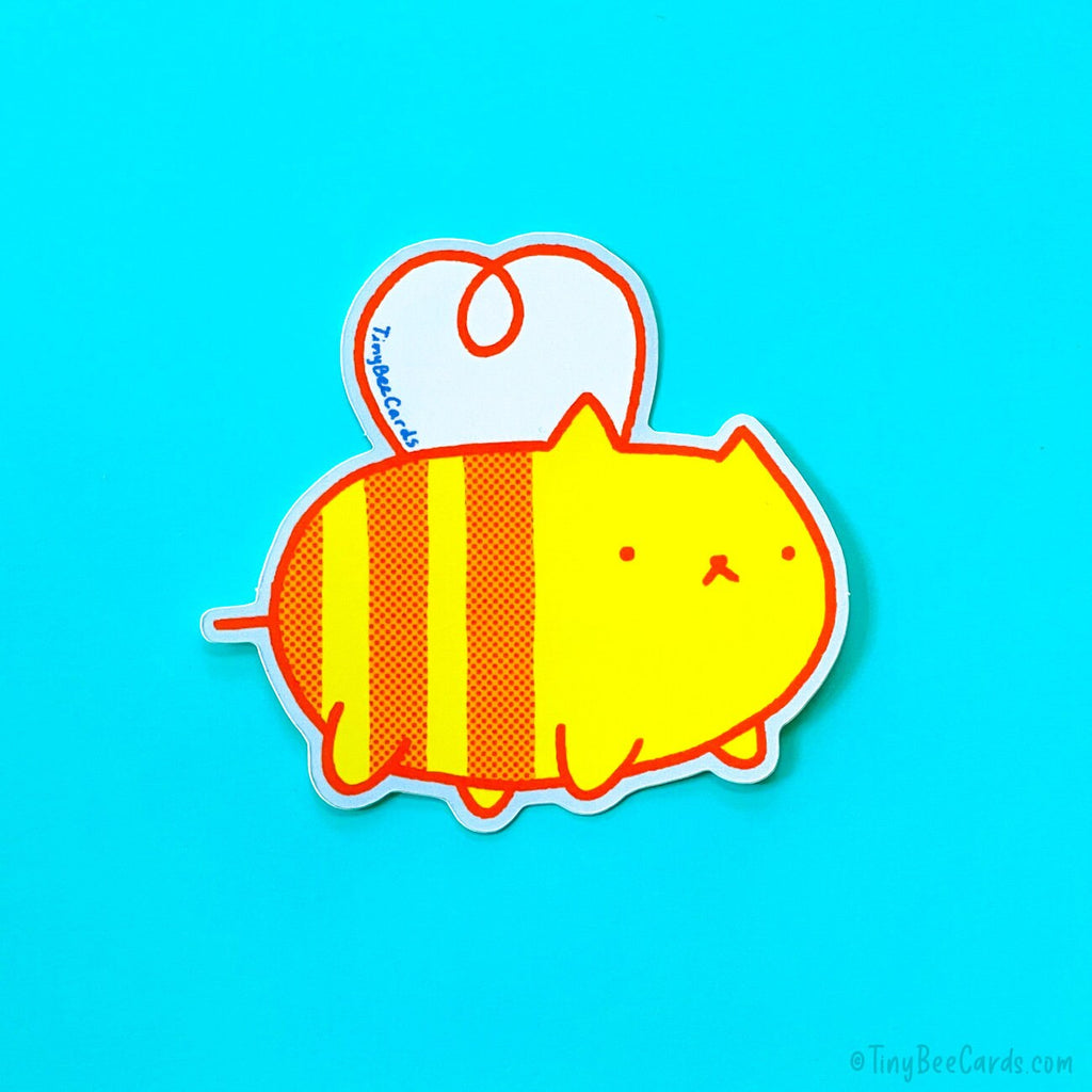 Cat Bee Vinyl Sticker