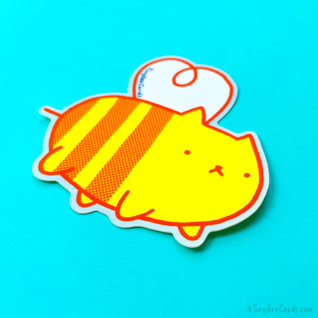 Cat Bee Vinyl Sticker