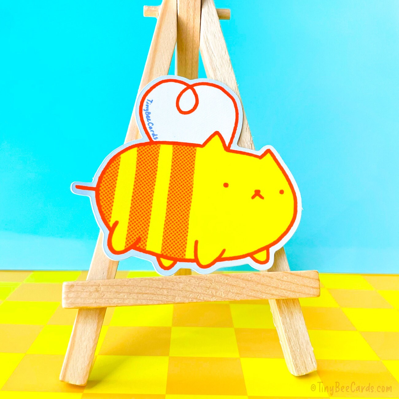 Cat Bee Vinyl Sticker