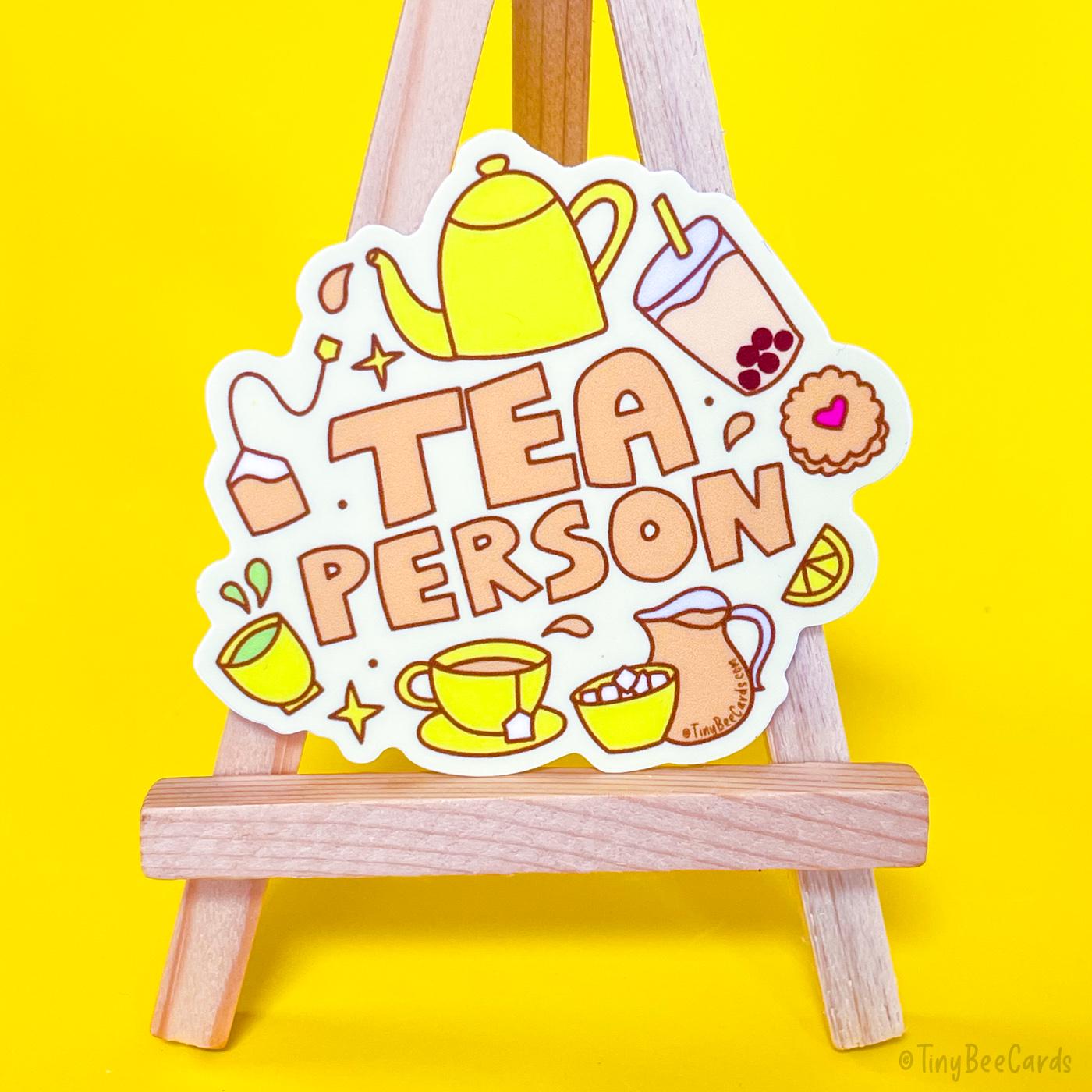 Tea Person Vinyl Sticker