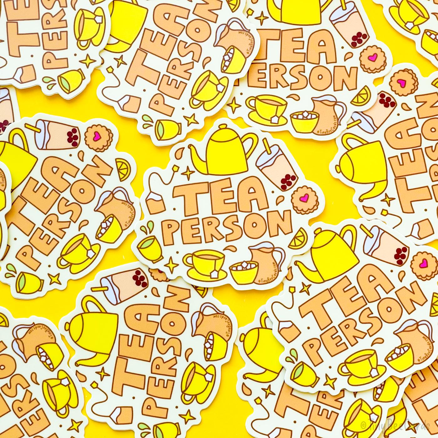 Tea Person Vinyl Sticker