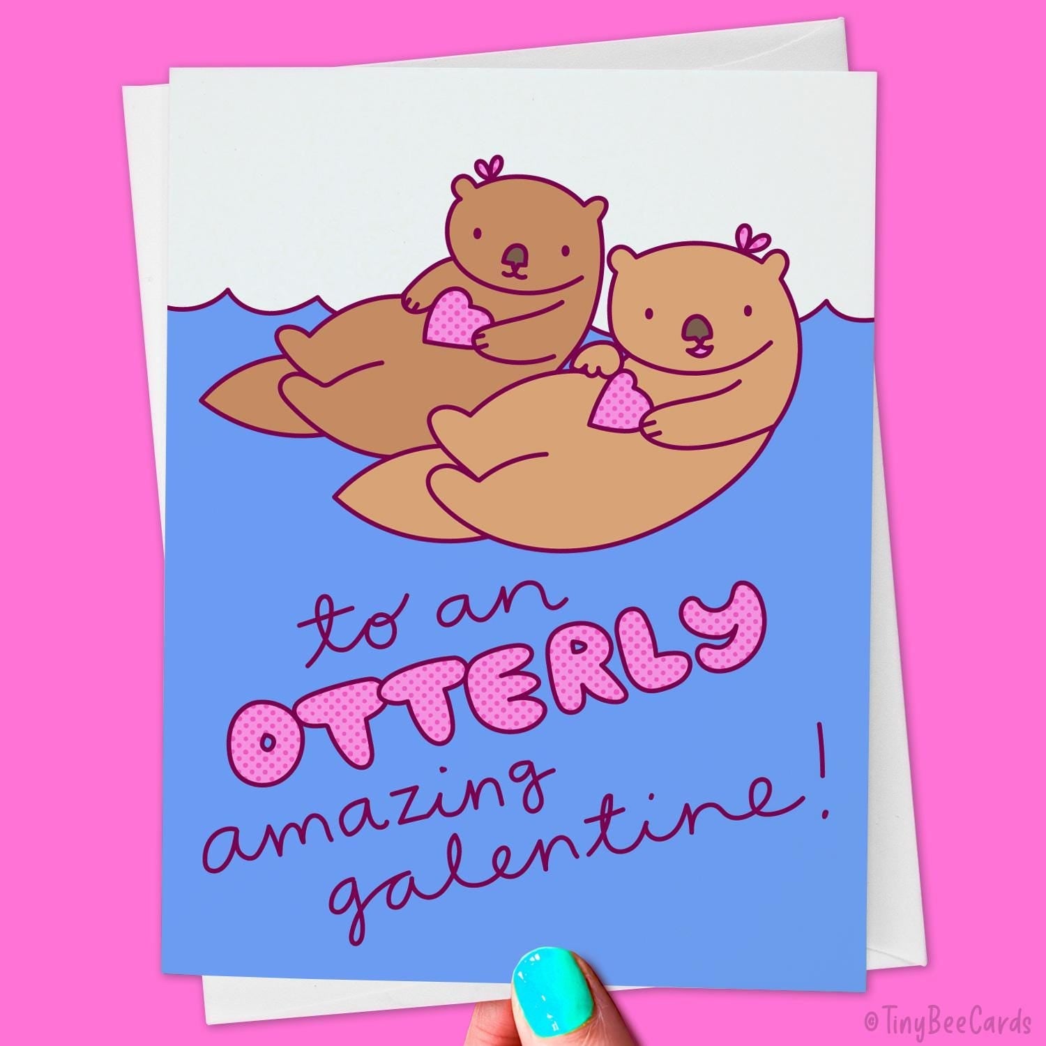 Otter Galentine's Day Card "Otterly Amazing Galentine"