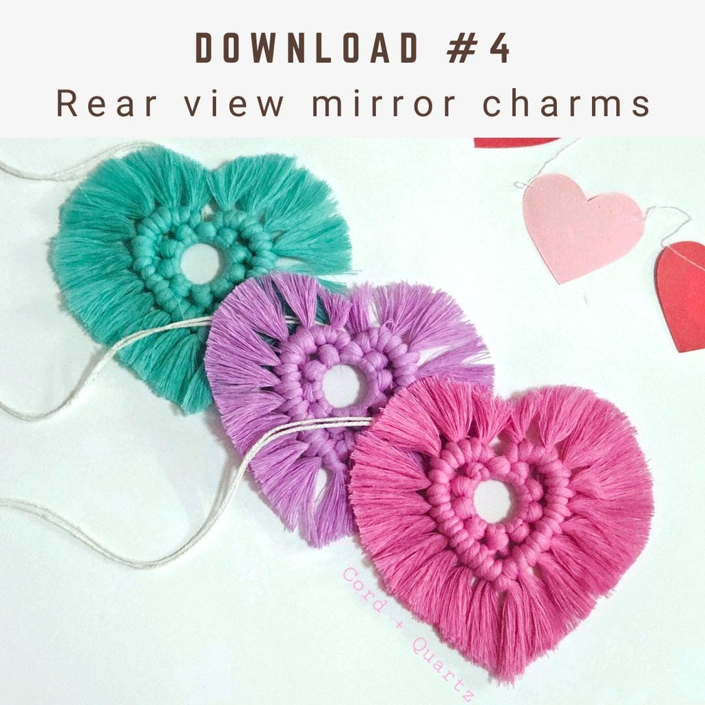 3 in 1 macrame heart valentines accessory PATTERN BUNDLE.