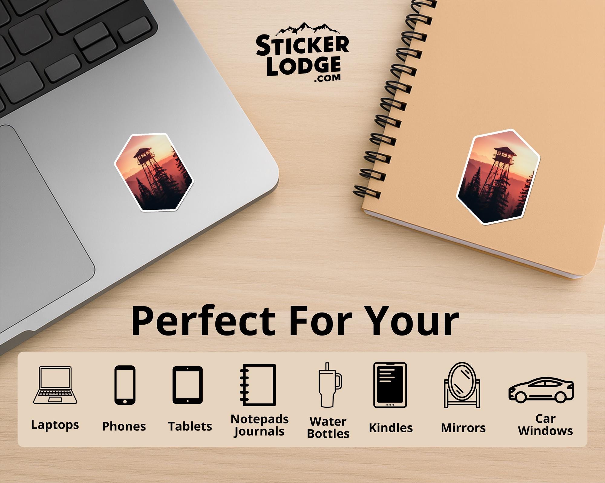 Firewatch Tower Sunset Vinyl Sticker
