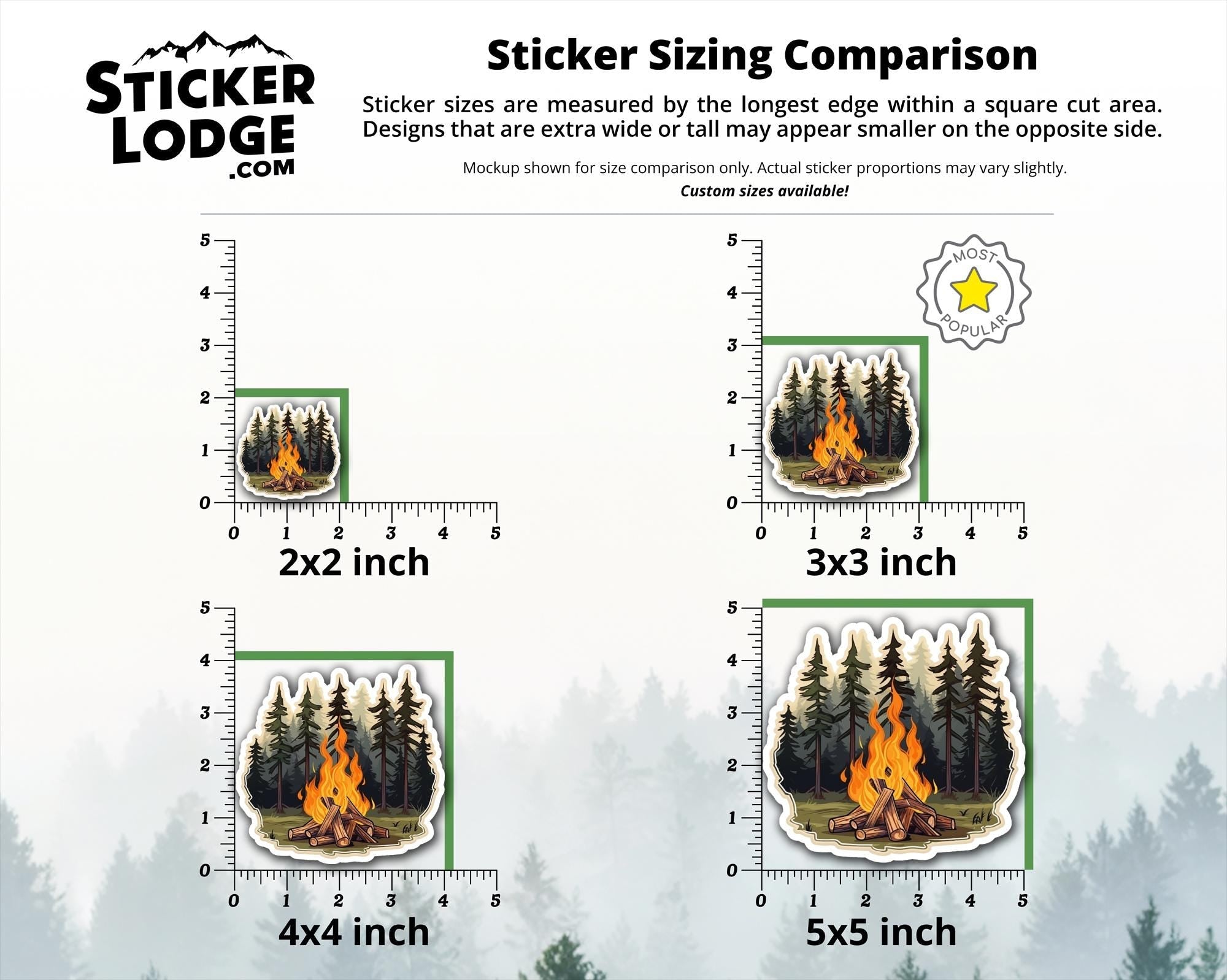 Forest Campfire Vinyl Sticker