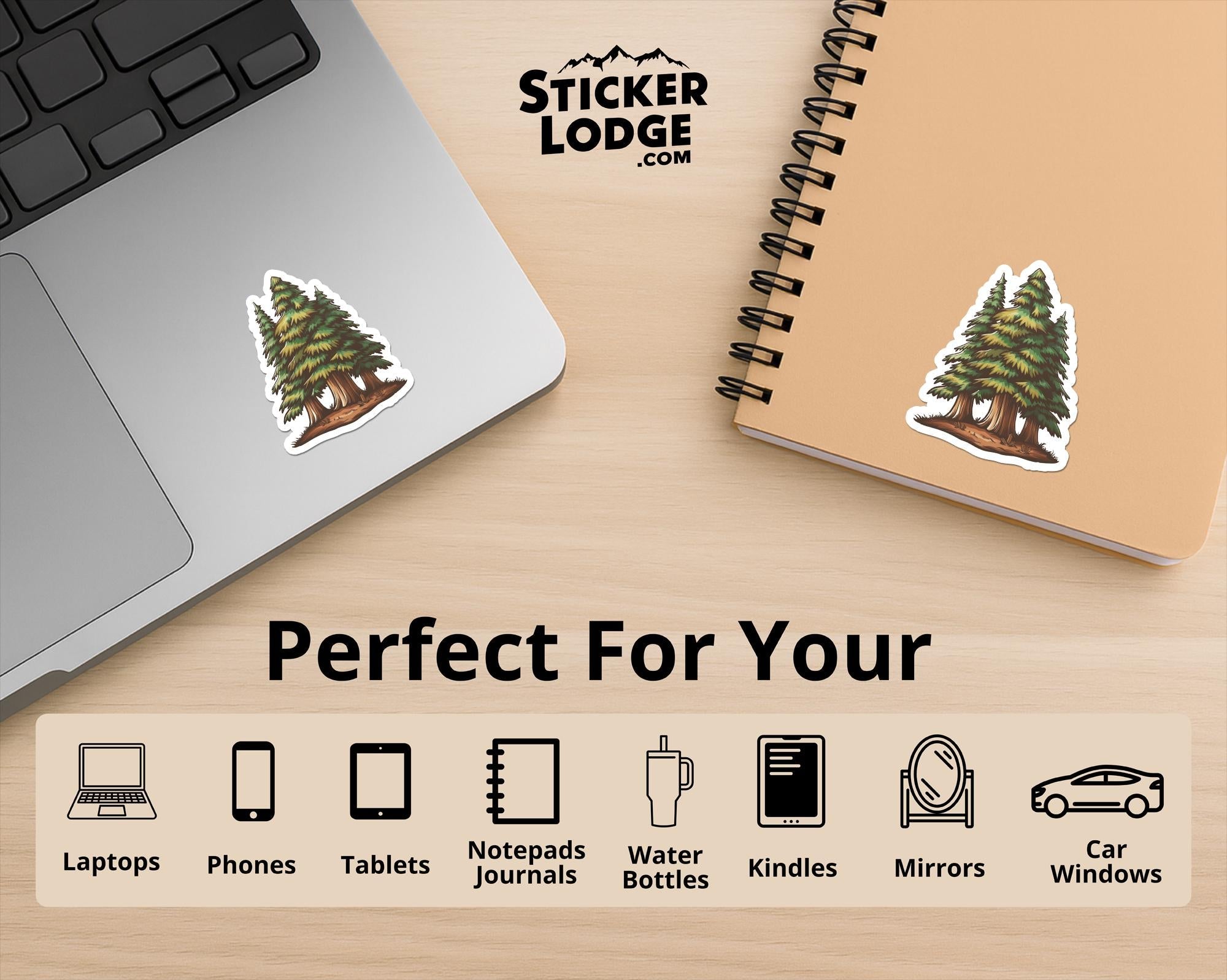 Trio of Redwood Trees Vinyl Sticker