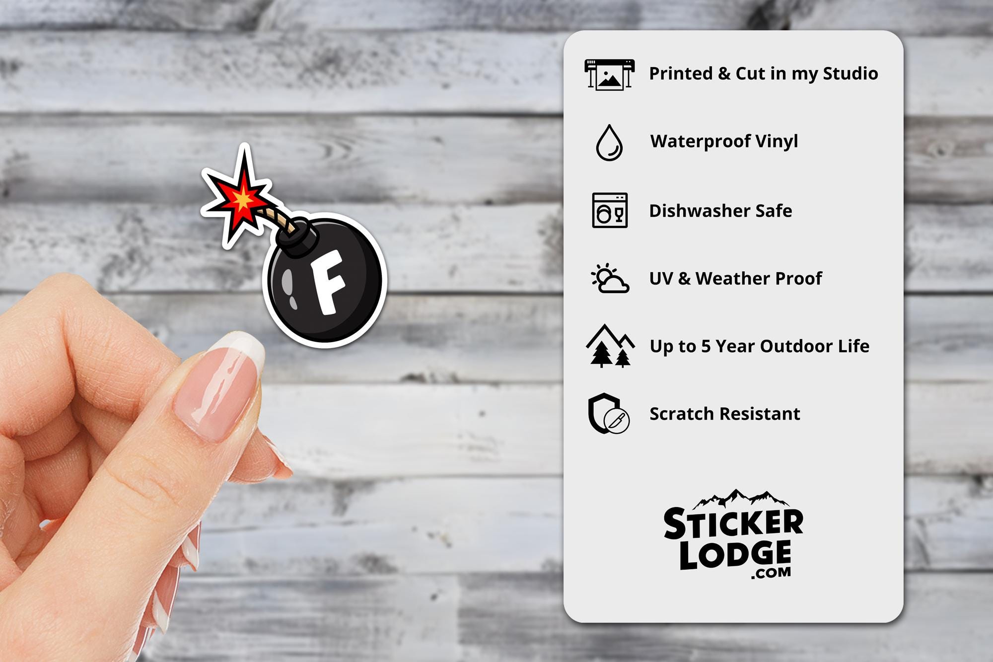 F Bomb Vinyl Sticker