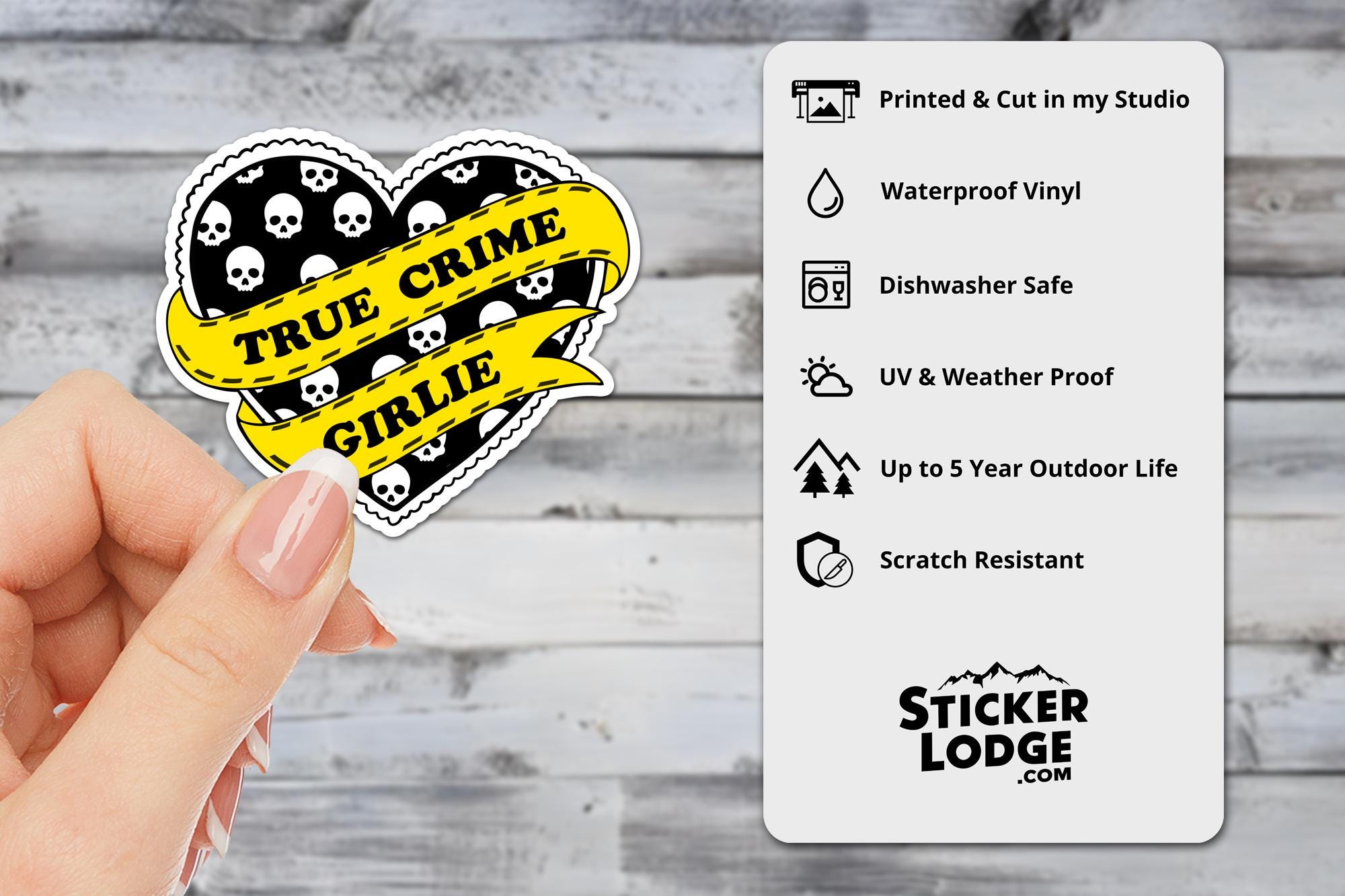 True Crime Girlie Vinyl Sticker