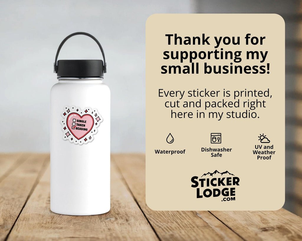 Single Taken Reading Vinyl Sticker
