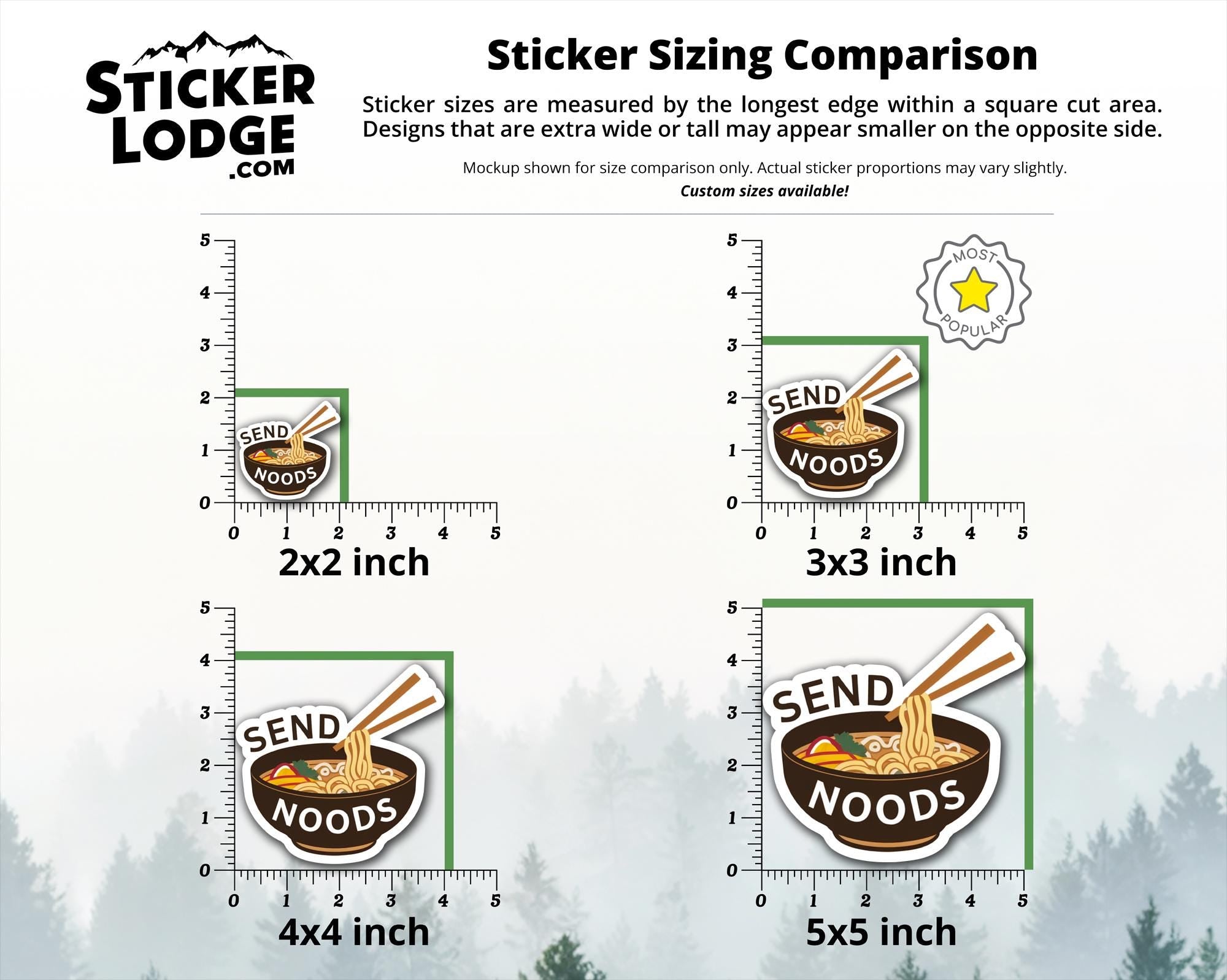 Send Noods Funny Ramen Vinyl Sticker