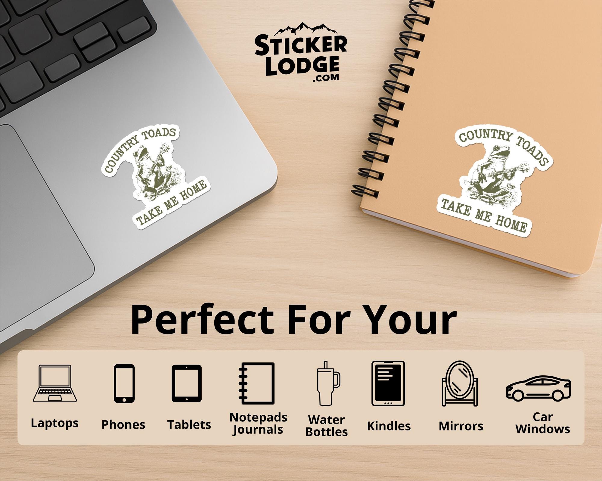 Country Toads Take Me Home Vinyl Sticker