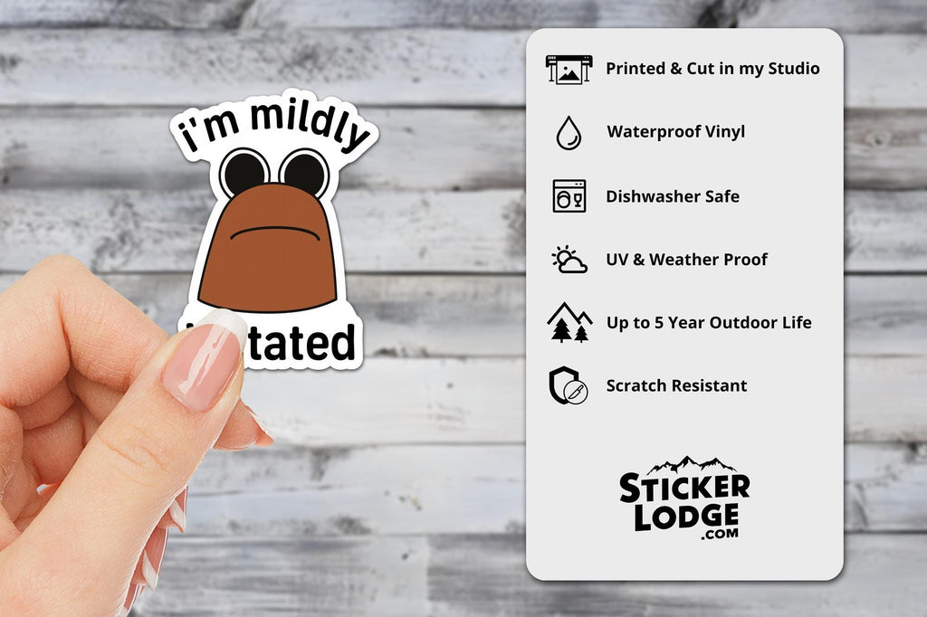 I'm Mildly Irritated Marcus The Worm Vinyl Sticker