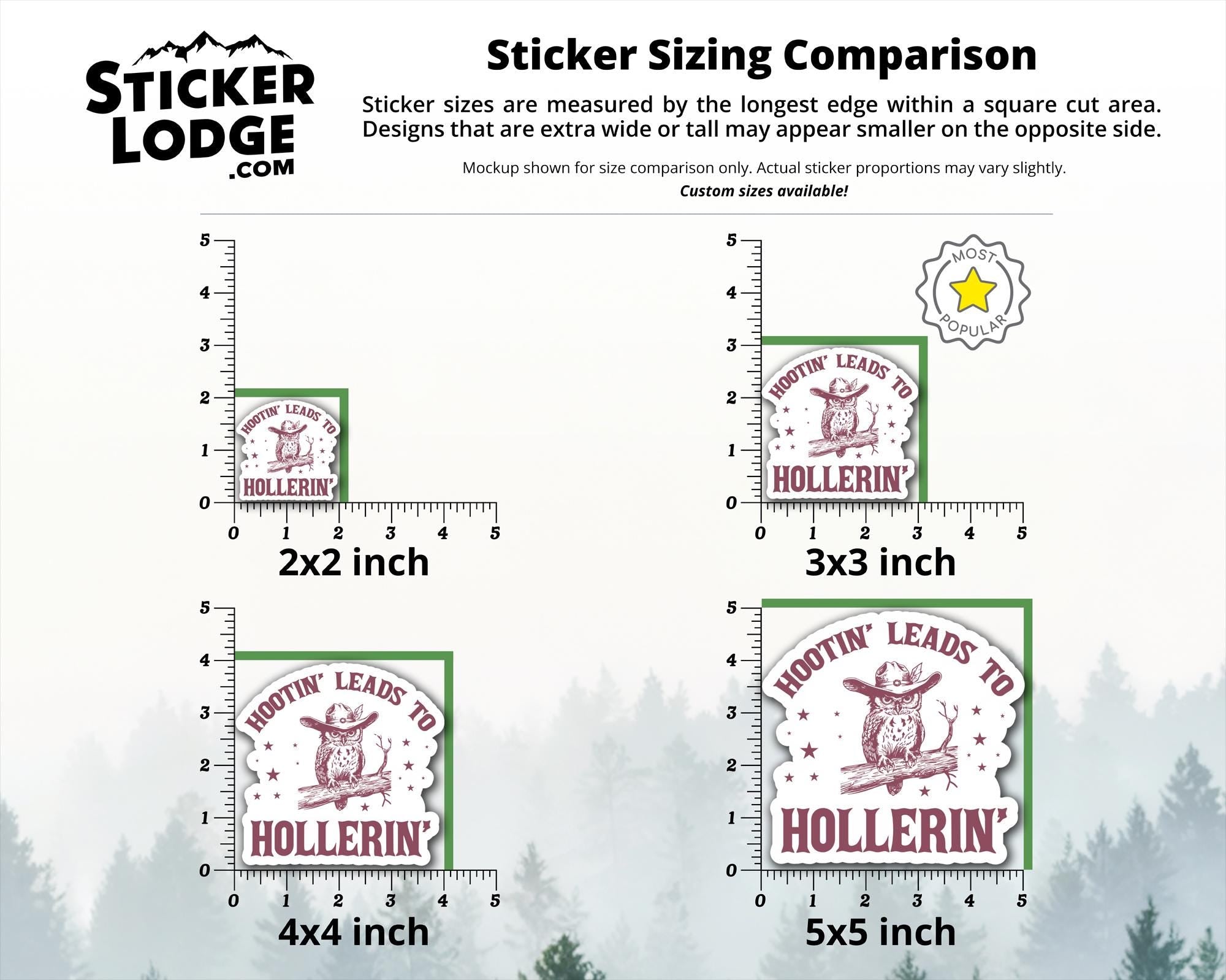 Hootin' Leads to Hollerin' Vinyl Sticker