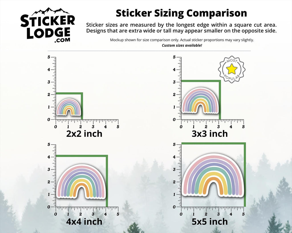 Vibrant Pastel Rainbow Vinyl Sticker