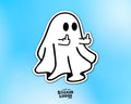Middle Finger Flip Off Ghost Vinyl Sticker