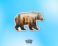 Bear and Forest Double Exposure Vinyl Sticker