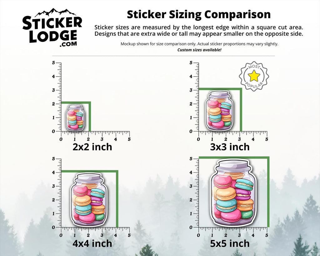 Colorful Macaron Jar Vinyl Sticker
