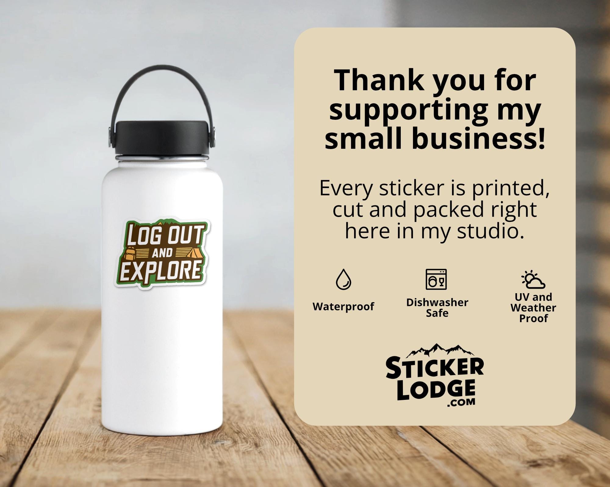 Log Out and Explore Vinyl Sticker